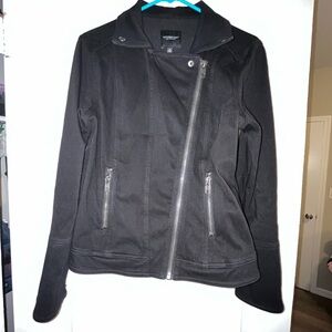 Liverpool Women's Denim Moto Jacket Black with Zippers